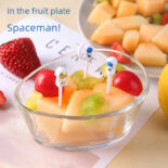 Fruit Fork Space Man Ninja White Cat Finger Lucky Cat Elephant Cute Mini Bento Sticks Animals Kids