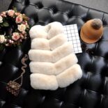 Girls middle-aged imitation fox fur stitching vest middle-length children's winter imitation fur coat girl vest - Image 4