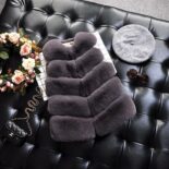 Girls middle-aged imitation fox fur stitching vest middle-length children's winter imitation fur coat girl vest