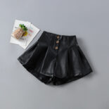 Autumn new girls high quality leather pants for small children