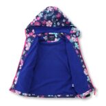 Girls candy color waterproof breathable outdoor children's jacket printed open chest hooded jacket jacket windbreaker - Image 3