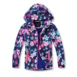 Girls candy color waterproof breathable outdoor children's jacket printed open chest hooded jacket jacket windbreaker