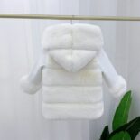 Autumn Winter Children's Cotton Clothes Version Boys and Girls Rabbit Fur Hooded Faux Fur Jacket Short Baby Sweater - Image 10