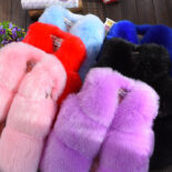 Autumn and winter new children's fur vest short thickened cotton coat wool coat imitation fur - Image 3