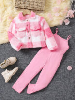 Children's clothing: small children's suspender jumpsuits, fur plaid long-sleeved jackets, trendy girls - Image 9