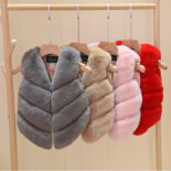 Children's fur vest autumn and winter new imitation rabbit fur children's thickened warm cotton jacket for women