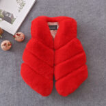 Children's fur vest autumn and winter new imitation rabbit fur children's thickened warm cotton jacket for women - Image 2