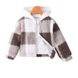 Children's Clothing New Autumn and Winter Plaid Plush Hooded Jacket for Girls for Elementary and Secondary Children - Image 5