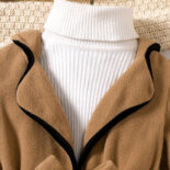 Children's Clothing New Girls Autumn and Winter Fleece Large Lapel Jacket - Image 3