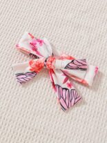 Fall Comfortable Newborn Baby Butterfly Print Long Sleeve One-piece Jacket Flared Pants Headband 3-Piece Set - Image 6