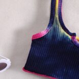 Infants, boys, girls and babies summer tie-dye sets, breathable tops and shorts, fashion suits - Image 2