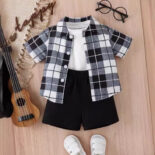 Summer new sports boys' clothes fried street three-piece set