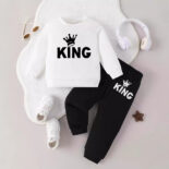 Spring and autumn new round neck long-sleeved top with long pants baby boy fashion and handsome two-piece suit