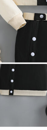 New girls wear long-sleeved tops, split skirts, high-quality sense - Image 4