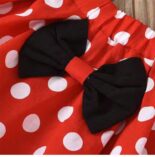 Girl princess dress, cute polka dot mesh skirt, girl dress, short skirt three-piece set - Image 6