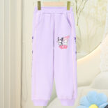 Autumn Girls Long Sleeve Color-Blocked Fleece Hooded Sweatshirt Set Style Casual and Versatile Two-Piece Pair Girls Kids - Image 10