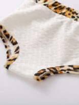 Autumn and winter girls baby long-sleeved leopard print sweatshirt shorts two-piece set - Image 3