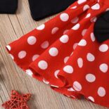 Girl princess dress, cute polka dot mesh skirt, girl dress, short skirt three-piece set - Image 7
