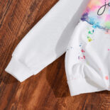 Children's autumn girls' miscellaneous dyed printed sweatshirts, autumn clothes - Image 5