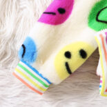 Children's Clothing Children's New Girls Autumn and Winter Rabbit Fur Color Smiley Face Zipper Jacket - Image 5