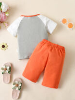 Summer cotton boys and girls round neck short sleeve T-shirt shorts set - Image 8