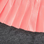 Girls' casual baseball uniform jacket + solid color pleated skirt set College style children's set - Image 4