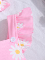 Girls Summer Crawling Clothes Newborn Baby Onesie Baby Double Layer Clothes Suspenders Triangle - Image 5