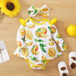 Summer spot long-sleeved new fruit with turban two-piece set - Image 7