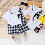 New Summer Kids Short Sleeve Set Fashionable casual baby short sleeve shorts set