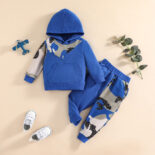 Children's autumn and winter clothes set one-piece velvet two-piece set boy spring and autumn winter velvet suit children
