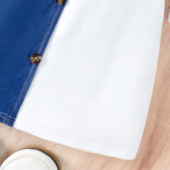 Simple style dresses, spring and autumn girls, color-block trends, off-the-shoulder, long-sleeved tie bow A-line skirts - Image 6