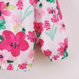Children's Clothing New Girls Autumn and Winter Floral Print Hooded Fleece Jacket - Image 5