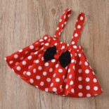 Girl princess dress, cute polka dot mesh skirt, girl dress, short skirt three-piece set - Image 5