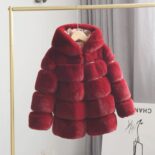 New Hooded Children's Fur Jacket Imitation Otter Rabbit Fur Girl Thickened Children's Clothing Baby Autumn and Winter Fur Coat - Image 5