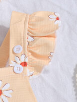 Children's clothing, casual summer, small daisy, print, baby and toddler girls, bow, sleeveless triangle climbing clothes - Image 6