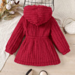 Children's Clothing New Girls Winter Hooded Plush Long Jacket - Image 2