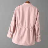 Jacket Women's Spring and Autumn New Windbreaker Women's Mid-length Version Loose Jacket Waist Cinched Thin Small Man Top - Image 2