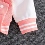 Girls' casual baseball uniform jacket + solid color pleated skirt set College style children's set - Image 7