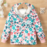 Children's autumn and winter new children's clothing snap button foreign hooded long-sleeved jacket