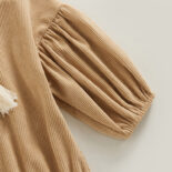 Autumn Children's Clothing Baby Corduroy Tether Long Sleeve Triangle One-piece Clothes - Image 4