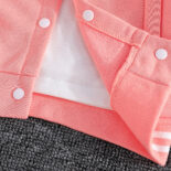 Girls' casual baseball uniform jacket + solid color pleated skirt set College style children's set - Image 9