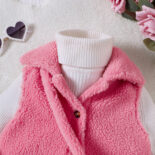 Children's Clothing Autumn and Winter New Single Breasted Lapel Plush Vest for Girls Shoulder Bag - Image 5