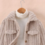 Children's Wear Medium and Big Children's New Girls Autumn and Winter Thickened Plush Short Jacket - Image 3