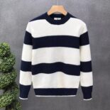 Long Sleeve Knit Sweater Men Crew Neck Sweater New Winter Men Loose Outer Wear Thermal Top Sweater - Image 3