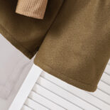 Children's Clothing Autumn and Winter New Knitted Tops for Girls and Girls Vest Shorts Three-piece Set - Image 8