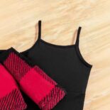 Children's clothing: small children's suspender jumpsuits, fur plaid long-sleeved jackets, trendy girls - Image 2