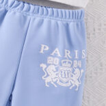 Girls autumn and winter, hooded long sleeve letter print sweatshirt trousers three-piece set - Image 8