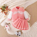 Autumn and winter new hot baby girl jacket and outer, trend set of two - Image 2