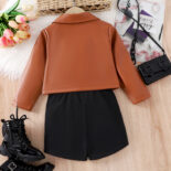 Spring and autumn new trendy fan girl suits, children's leather jackets, jackets and jumpsuits - Image 2