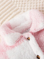 Autumn and winter lapel plaid single-breasted long-sleeved fashion velvet jacket for small and medium-sized girls in autumn and winter - Image 3